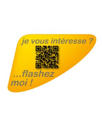 Autocollant QR Code Annonce Automobile personnalisé jaune